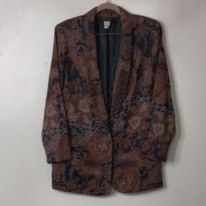Requirements Patterned Jacket with Black and Brown Tones